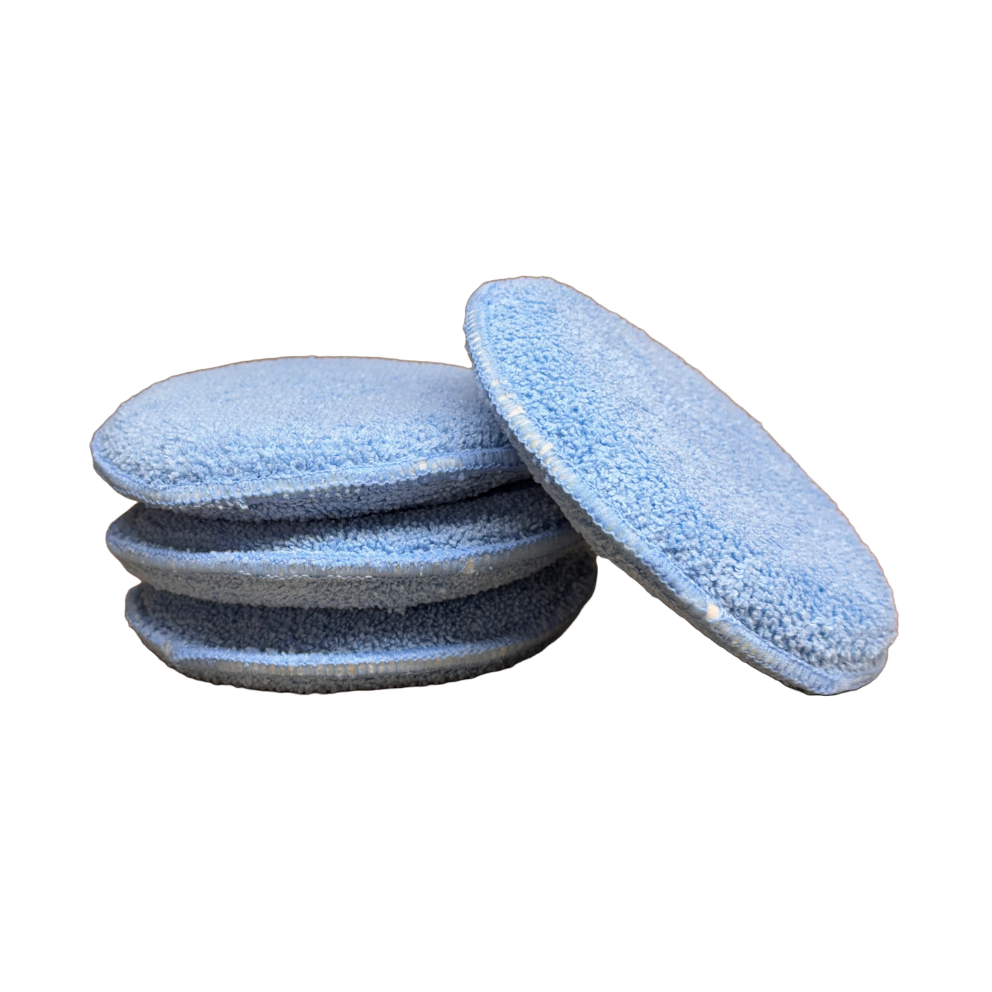 ROUND MICROFIBER POCKET WAX APPLICATOR - BLUE 5"