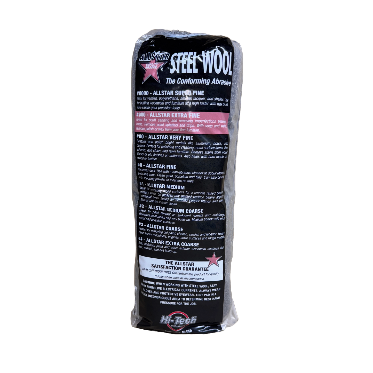 ALLSTAR STEEL WOOL PADS 16/SLV 000 GRADE
