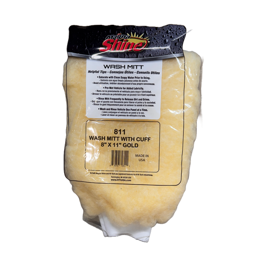 WASH MITT W/CUFF - 8" X 11" GOLD