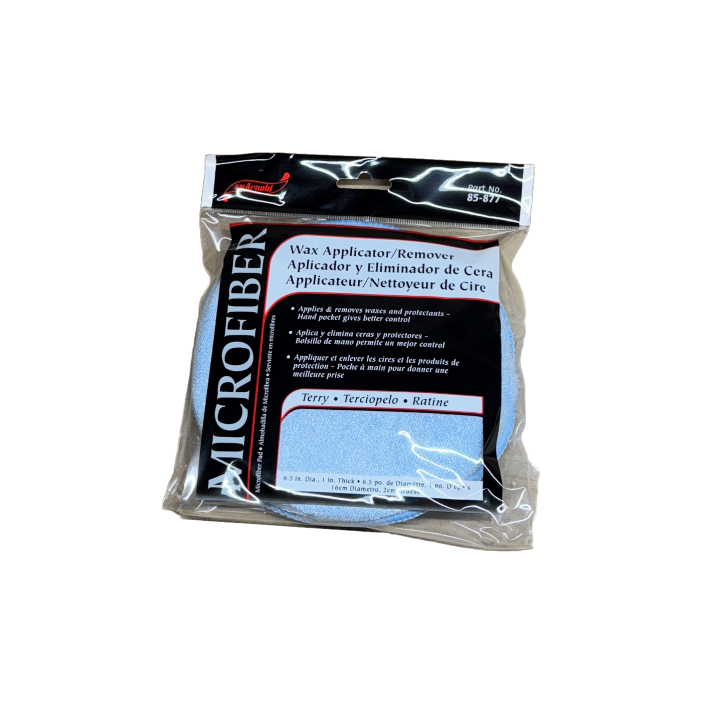 POCKET WAX APPLICATOR MICROFIBER 6.5"X1"