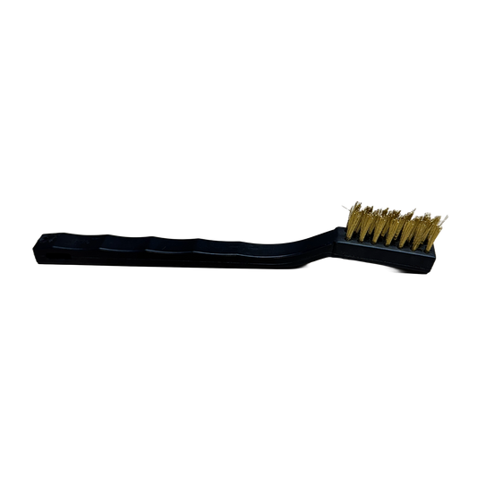PLASTIC HANDLE BRASS TOOTH BRUSH DETAIL