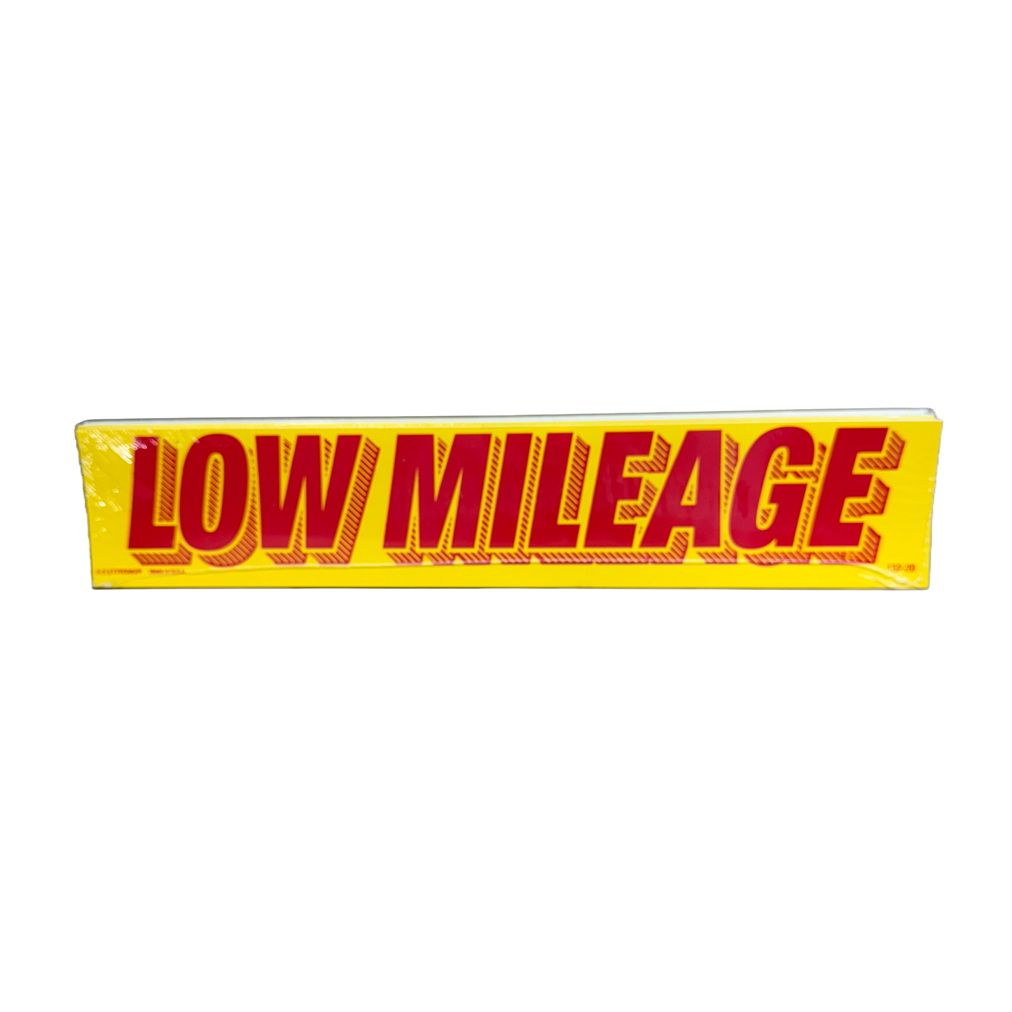 15" Red & Yellow Sign "Low Mileage" {12/pk}