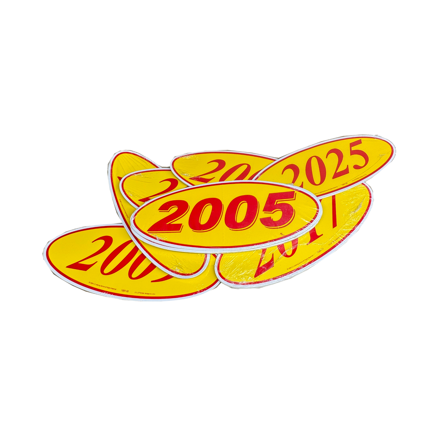 2005 Red & Yellow Oval Year Model {12 per pack}