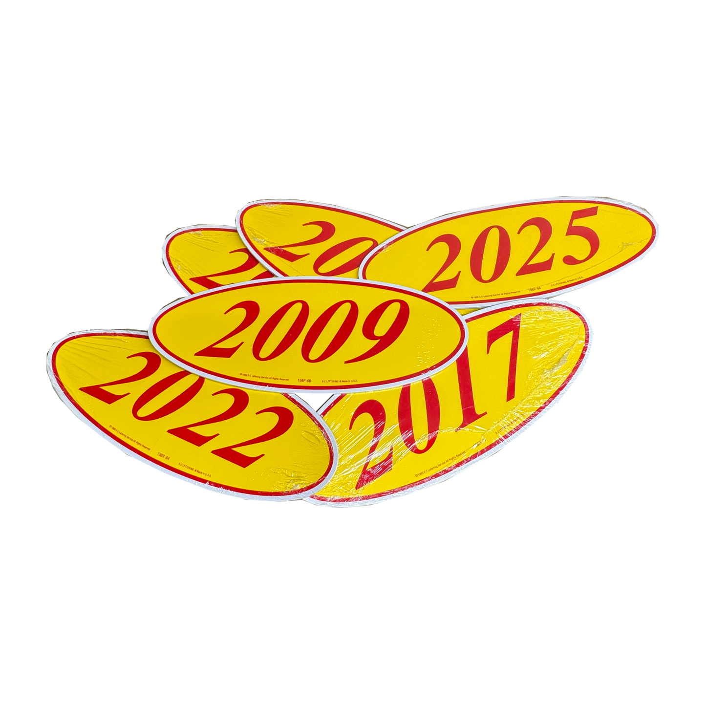 2009 Red & Yellow Oval Year Model {12 per pack}