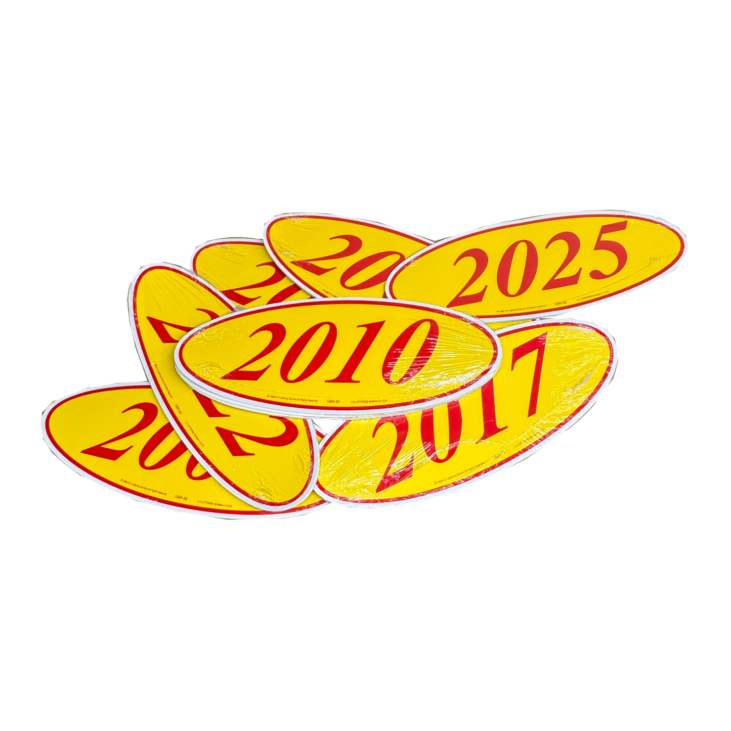 2010 Red & Yellow Oval Year Model {12 per pack}