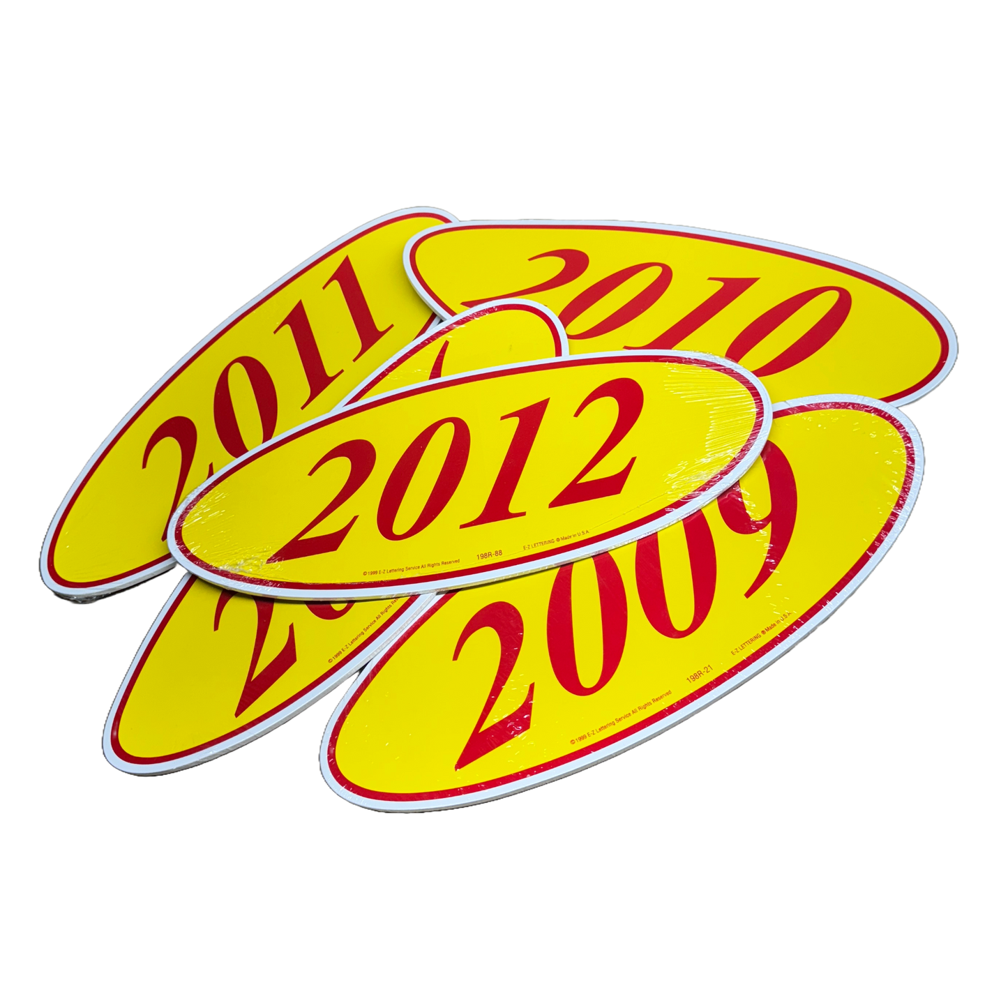 2012 Red & Yellow Oval Year Model {12 per pack}