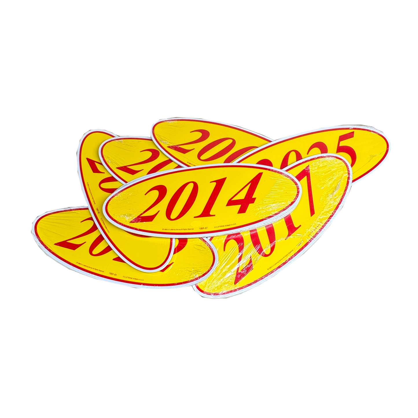 2014 Red & Yellow Oval Year Model {12 per pack}