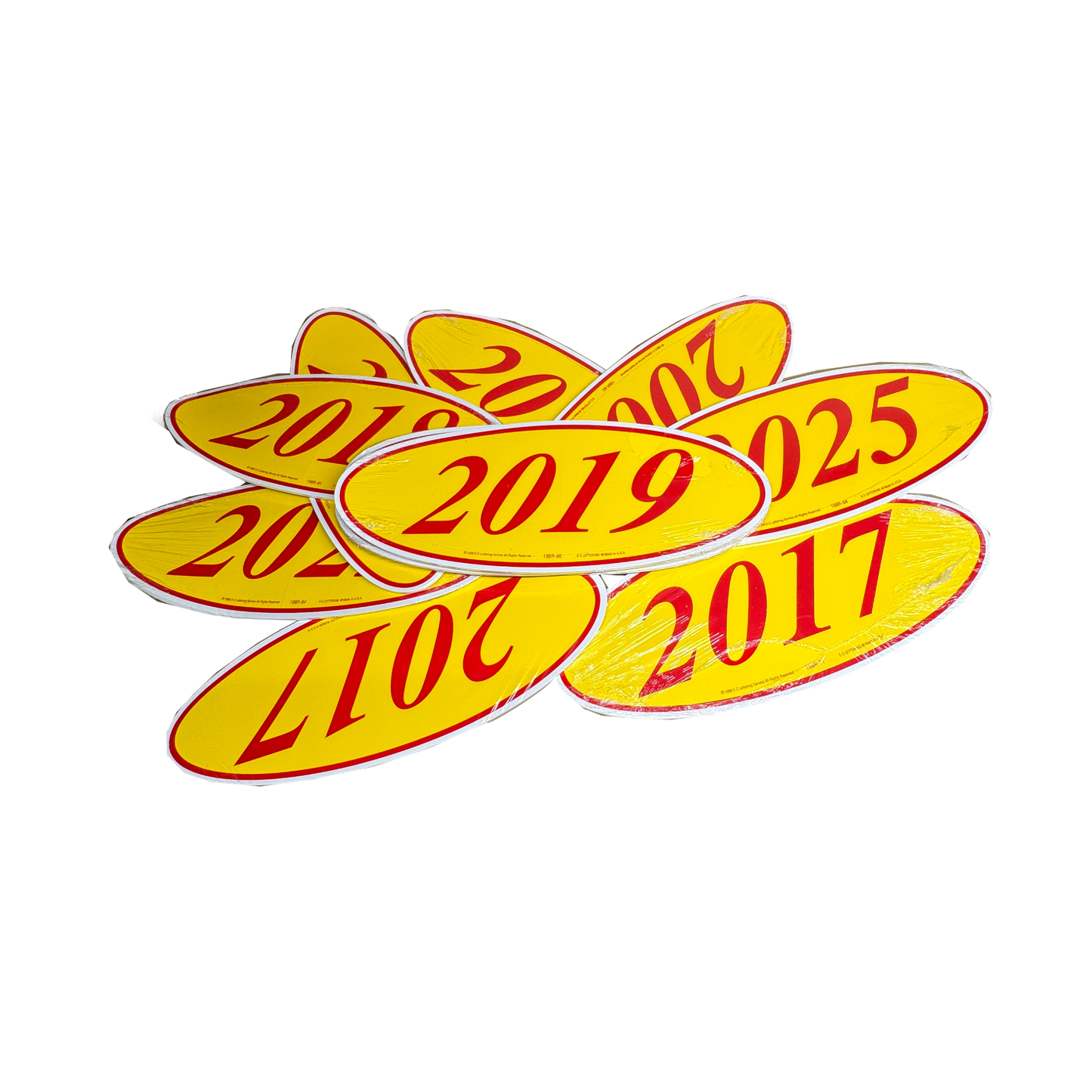 2019 Red & Yellow Oval Year Model {12 per pack}