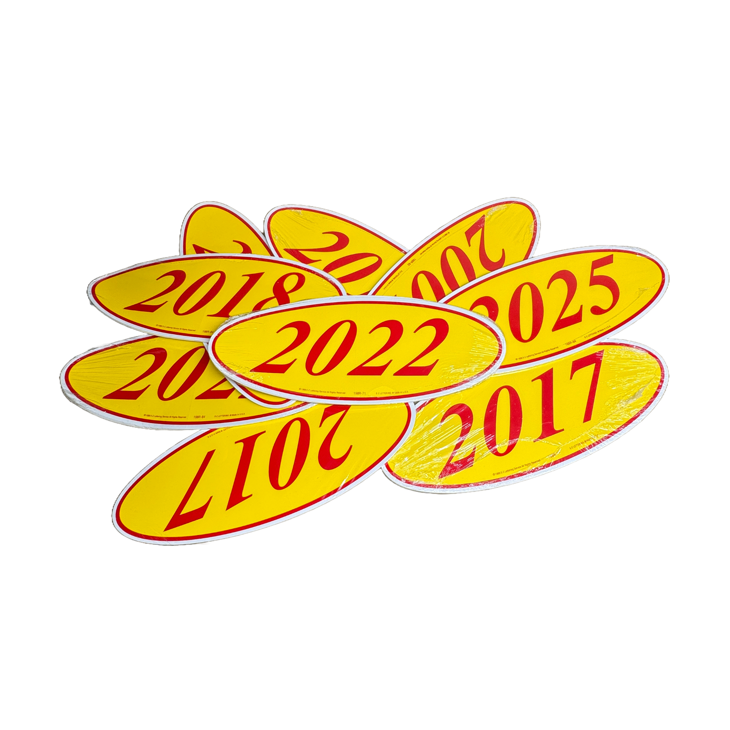 2022 Red & Yellow Oval Year Model {12 per pack}