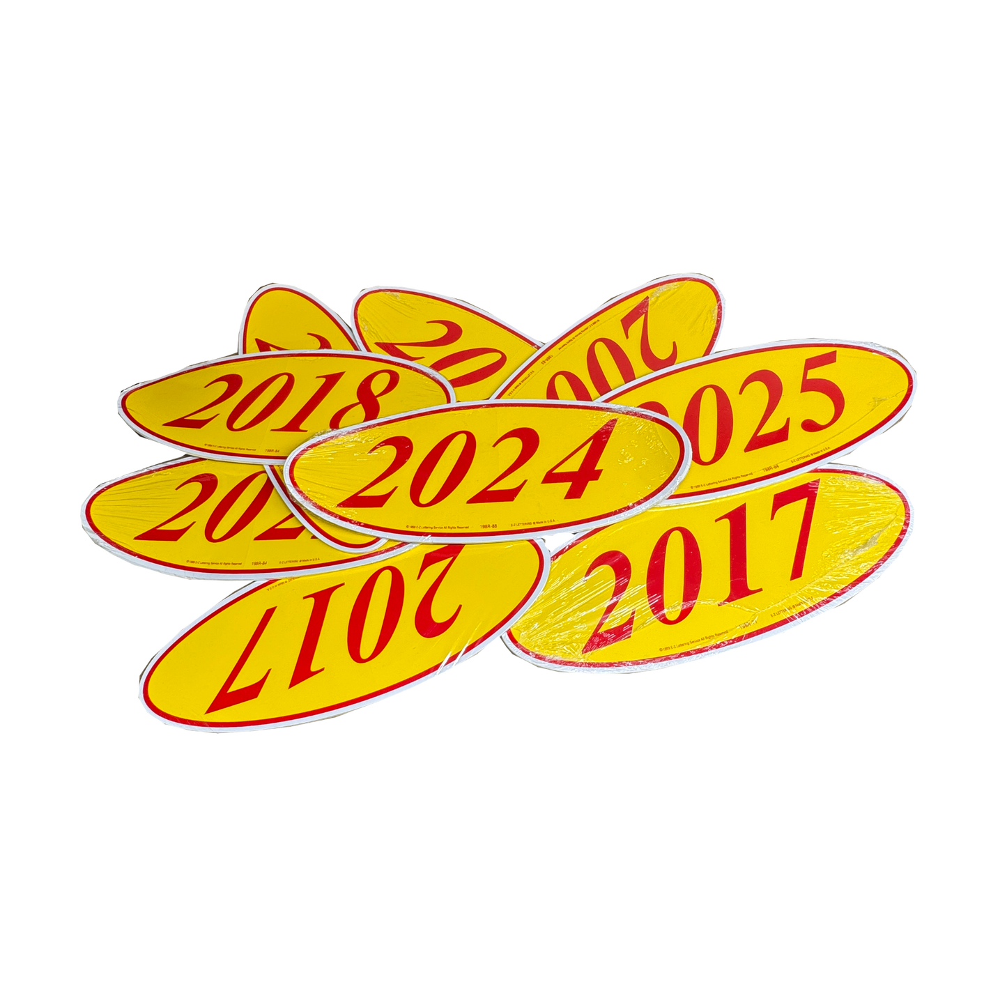 2024 Red & Yellow Oval Year Model {12 per pack}