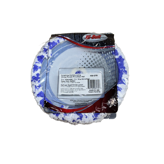 WHT/PURPLE MOFO MICROFIBER BUFF PAD 7.5" X1.5