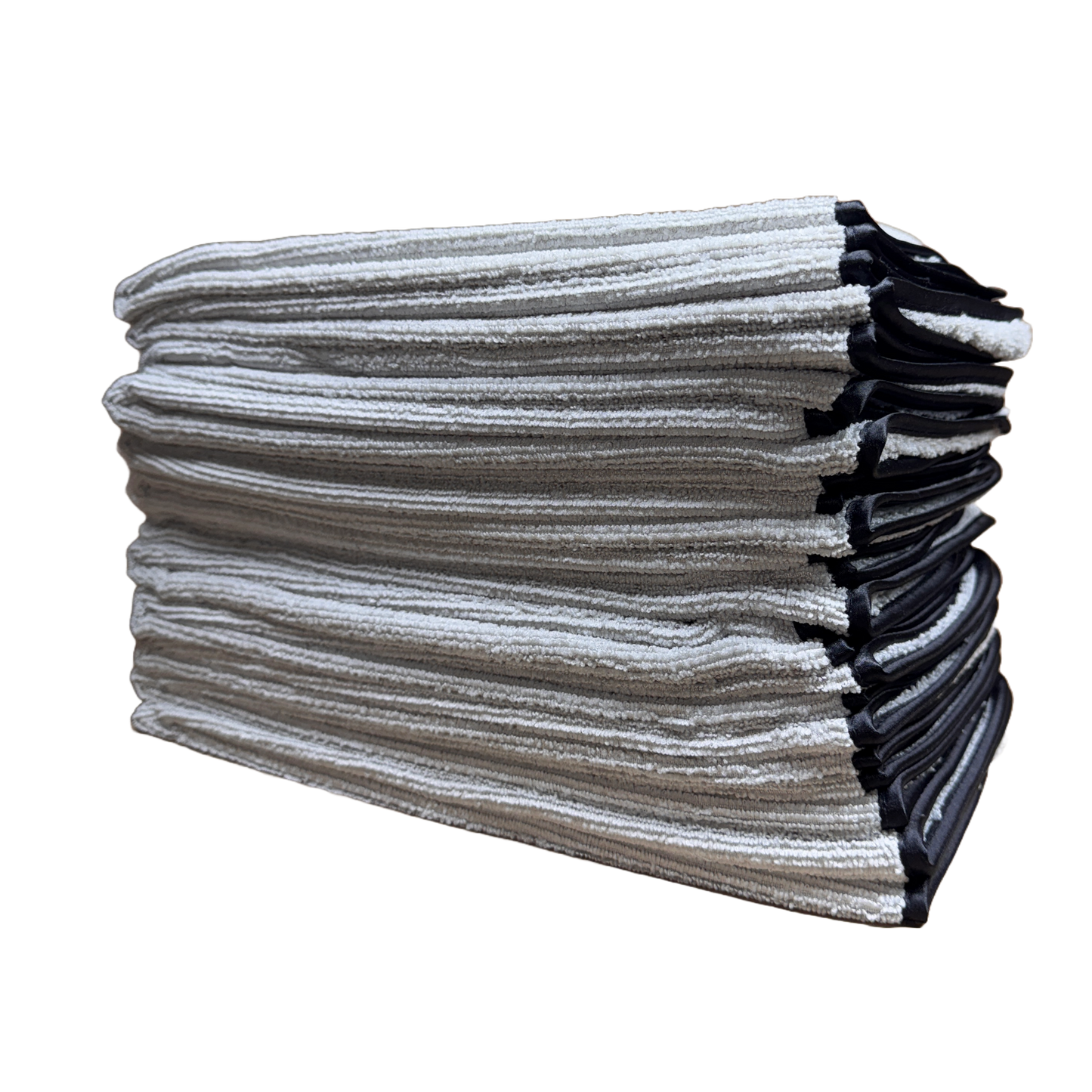 Microfiber towel SILVER W/BLK BORDER 16" x 24"
