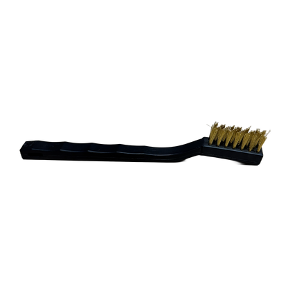 PLASTIC HANDLE BRASS TOOTH BRUSH DETAIL
