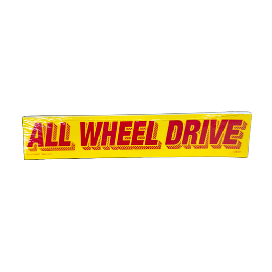 15" Red & Yellow Sign "All Wheel Drive" {12/pk}