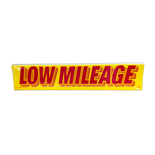 15" Red & Yellow Sign "Low Mileage" {12/pk}