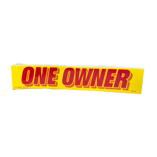15" Red & Yellow Sign "One Owner" (12/pk}