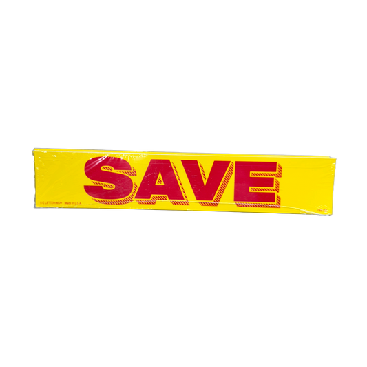 15" Red & Yellow Sign "Save" {12/pk}