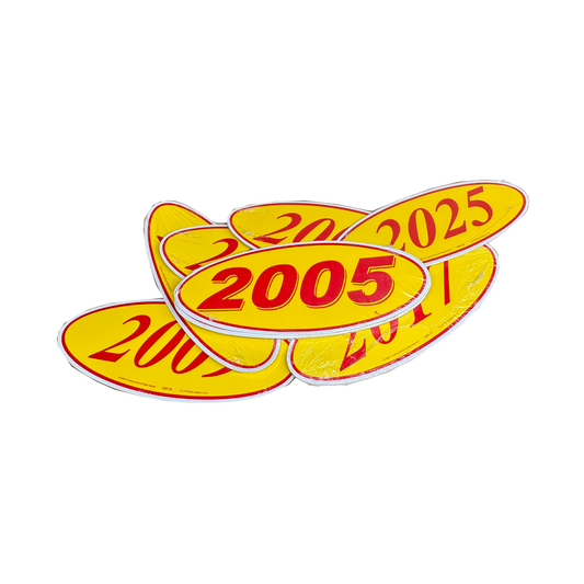 2005 Red & Yellow Oval Year Model {12 per pack}