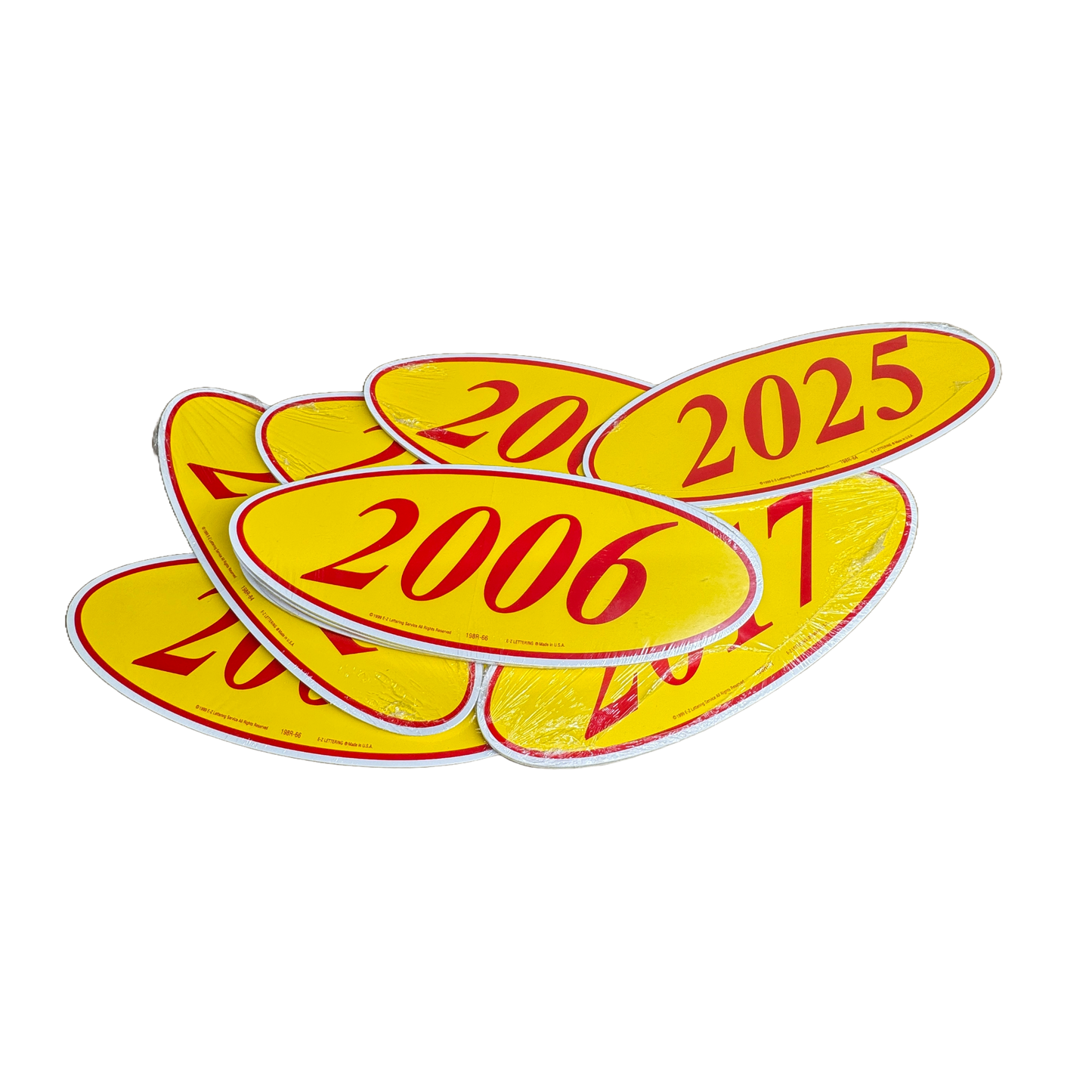 2006 Red & Yellow Oval Year Model {12 per pack}