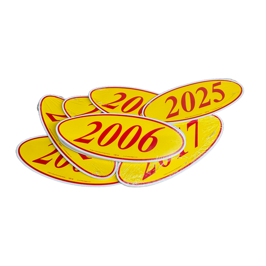 2006 Red & Yellow Oval Year Model {12 per pack}