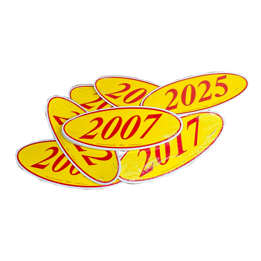 2007 Red & Yellow Oval Year Model {12 per pack}