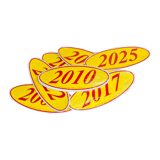 2010 Red & Yellow Oval Year Model {12 per pack}