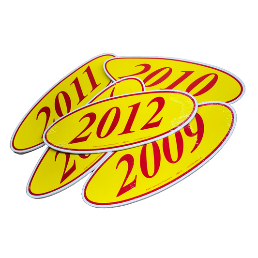 2012 Red & Yellow Oval Year Model {12 per pack}