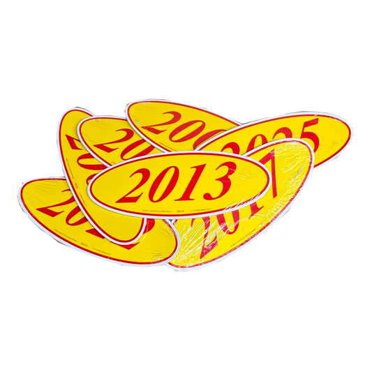 2013 Red & Yellow Oval Year Model {12 per pack}