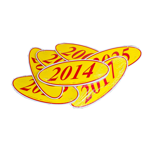 2014 Red & Yellow Oval Year Model {12 per pack}