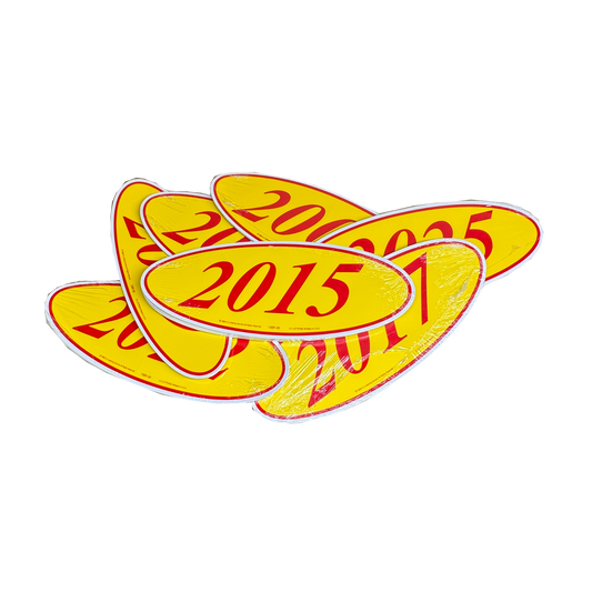 2015 Red & Yellow Oval Year Model {12 per pack}