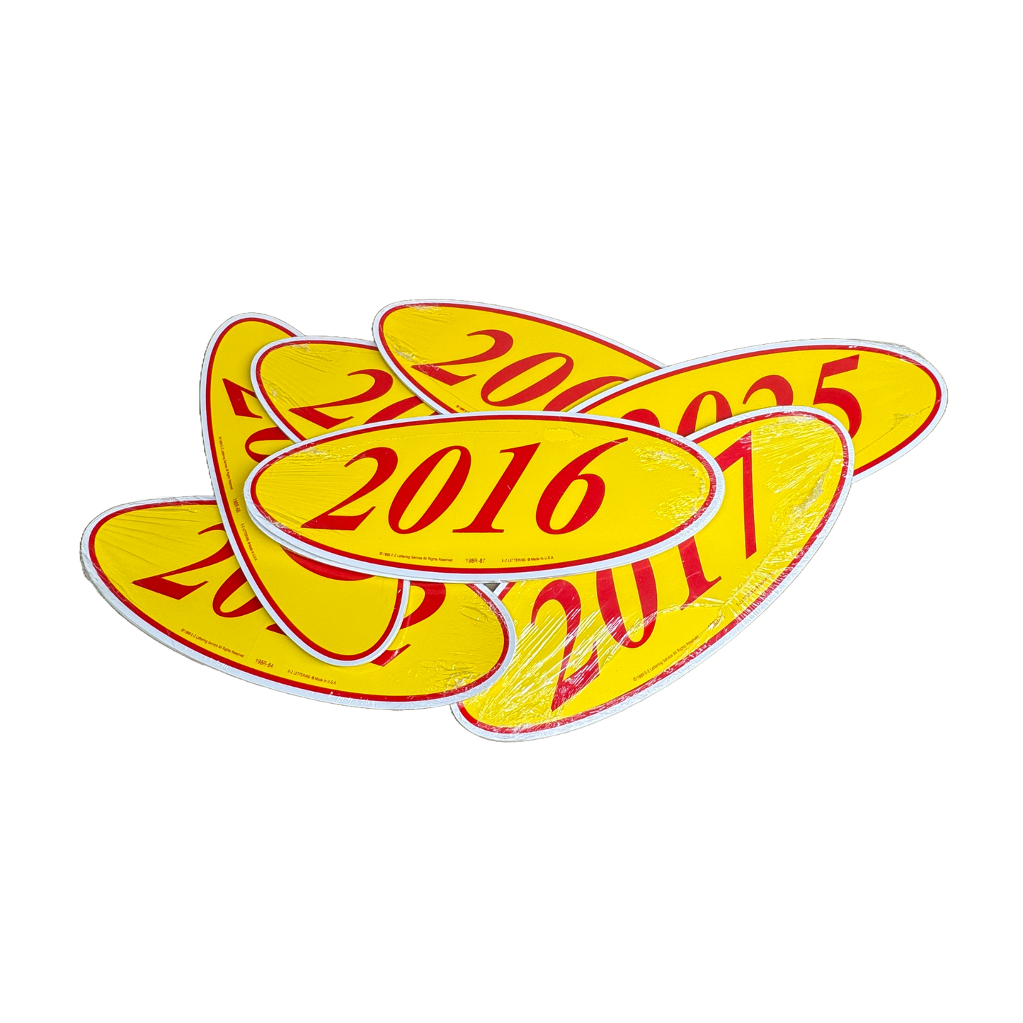 2016 Red & Yellow Oval Year Model {12 per pack}
