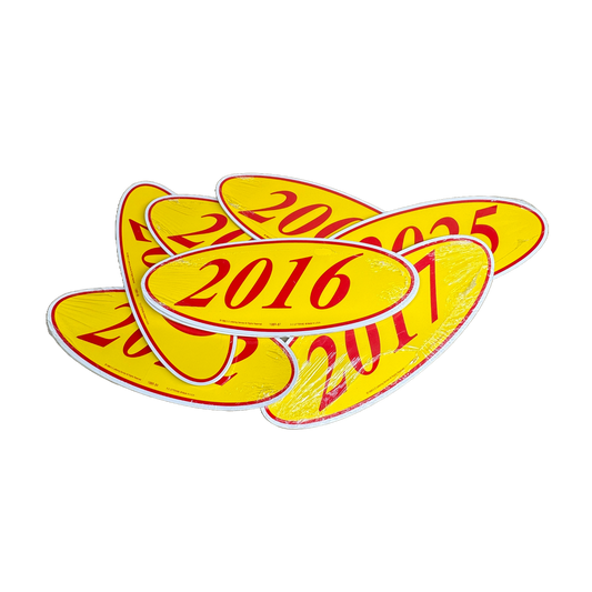 2016 Red & Yellow Oval Year Model {12 per pack}