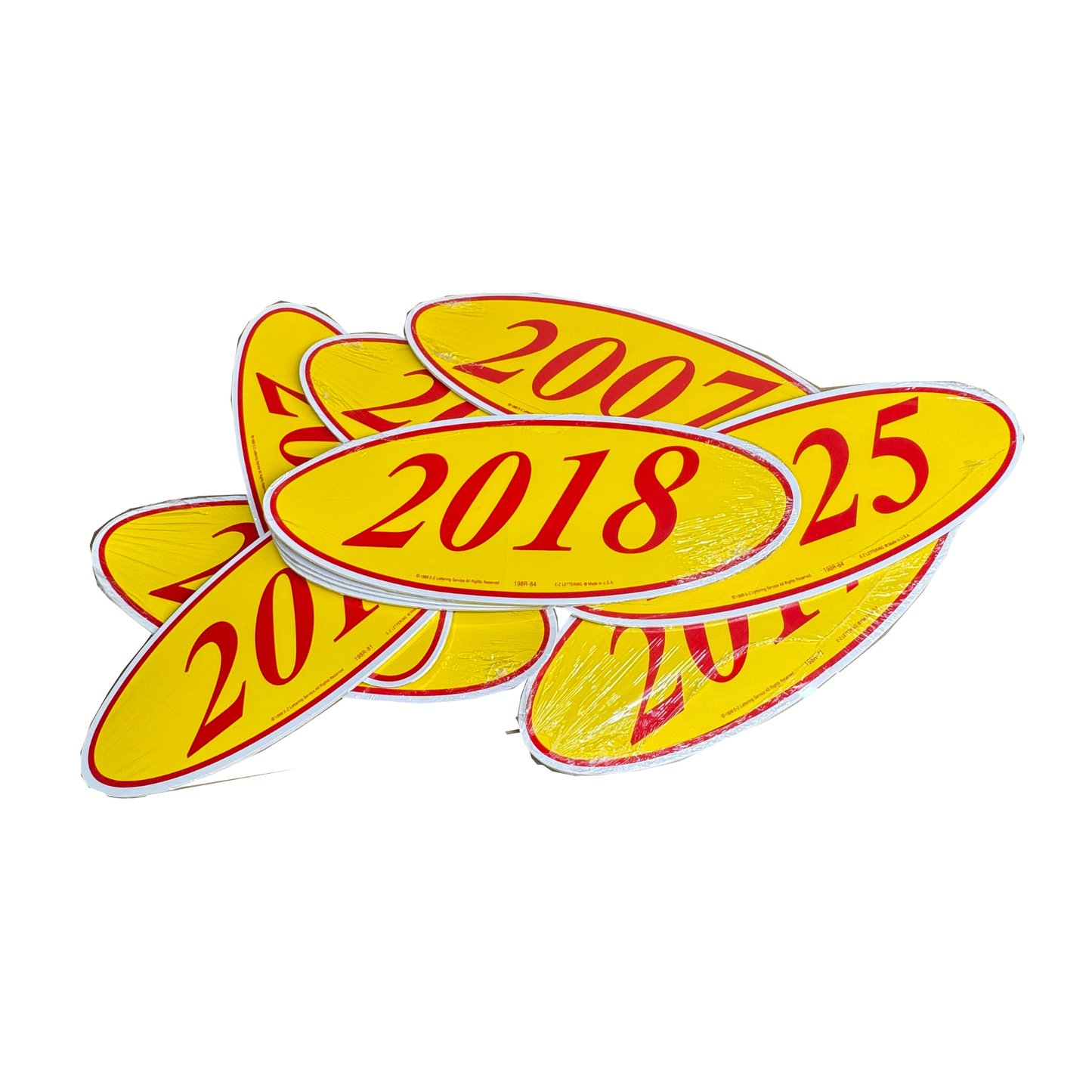 2018 Red & Yellow Oval Year Model {12 per pack}