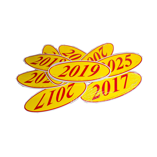 2019 Red & Yellow Oval Year Model {12 per pack}