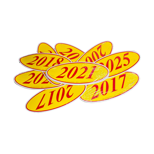 2021 Red & Yellow Oval Year Model {12 per pack}