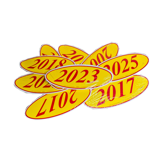 2023 Red & Yellow Oval Year Model {12 per pack}