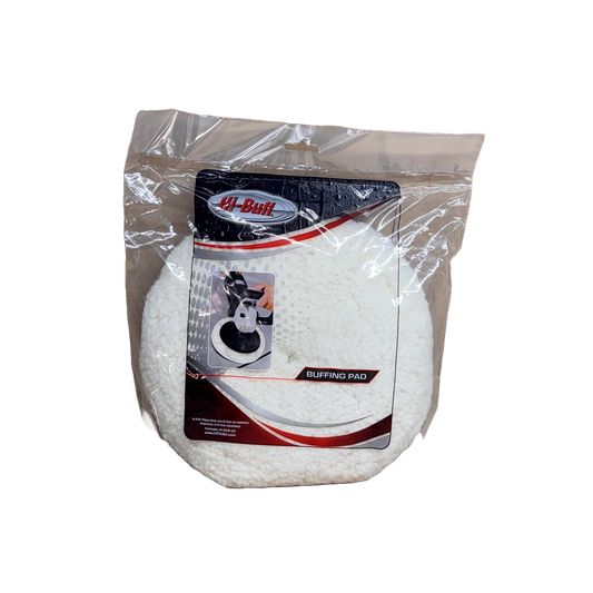 VELCRO WHITE WOOL BUFFING PAD- 7.5"" X 1.5